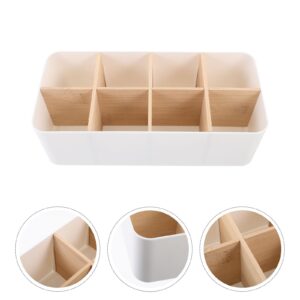 STOBAZA Small Wood Box 8 Compartment Storage Boxes 10.45X5.03X3.10 Inches, Detachable Wooden Storage Box Desktop Organizer Boxes, Makeup Storage Box for Home Bedroom Office Desk Organizer