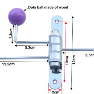 ImyHok Decorative Wall Hook Swivel Metal Coat Rack with Wood Decor Balls Cute Foldable Storage Hooks for Hanging Towel Girls Hair Ring Kids Hats Bags in Bathroom Bedroom, Wall Mounted,Purple