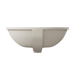 ARIEL 16" x 19.63" Oval Undermount Bathroom Sink Vanity In White, Durable Ceramic Constuction, Space-Saving, Overflow-Proof, Modern Design