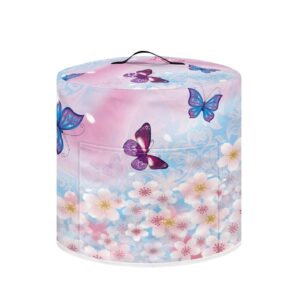 psesaysky floral butterfly rice cooker cover easy cleaning dustproof electric pressure cooker covers s size small appliance covers for kitchen counter fingerprint protection durable