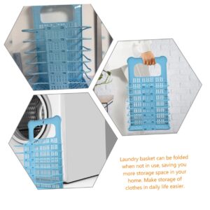 Cabilock 2pcs Folding Laundry Basket Hanging Wall Laundry Basket Collapsing Laundry Baskets Laundry Basket Organizer Wall Mounted Basket Wall Laundry Hamper Plastic Foldable Storage Rack