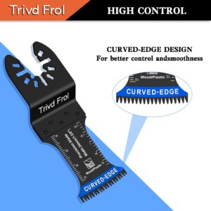 Trivd Frol 20PCS Japanese Tooth Oscillating Saw Blades, Curved Edge Oscillating Multitool Blades Clean Cut for Wood, Plastic, Oscillating Tool Blades Fit Dewalt Milwaukee Ryobi Rockwell Bosch