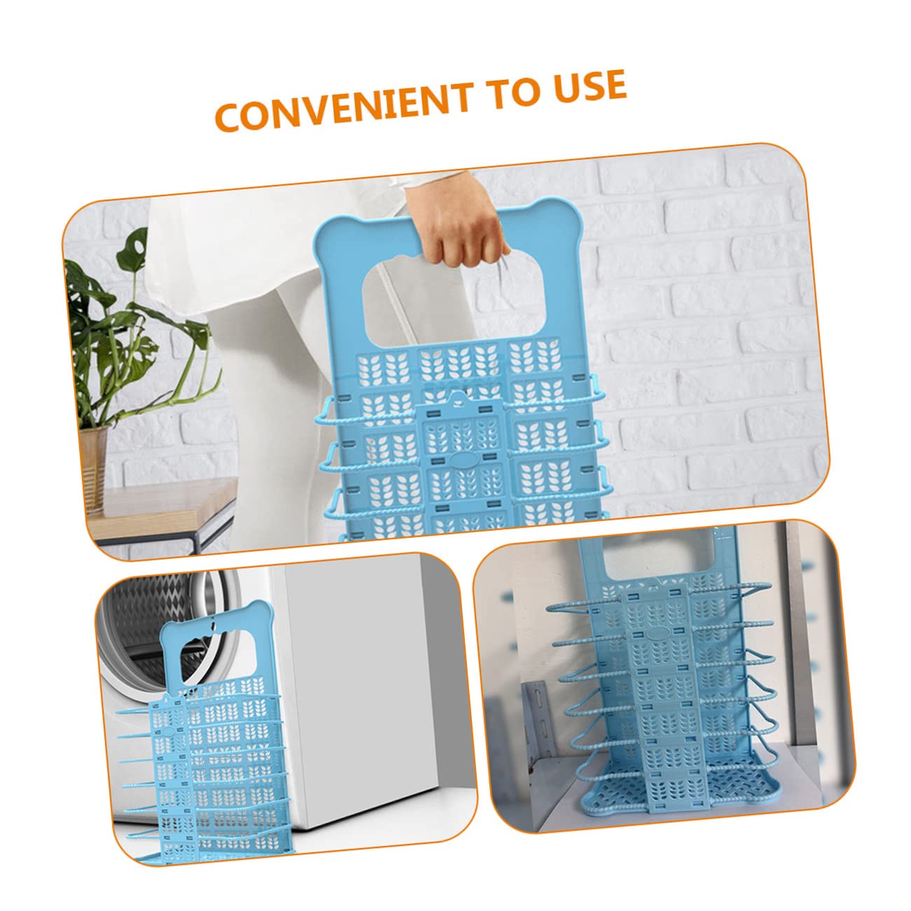 Cabilock 2pcs Folding Laundry Basket Hanging Wall Laundry Basket Collapsing Laundry Baskets Laundry Basket Organizer Wall Mounted Basket Wall Laundry Hamper Plastic Foldable Storage Rack