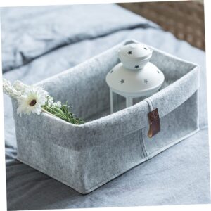 Cabilock 3pcs Felt Storage Basket Ornament Storage Boxes Square Storage Bins Collapsible Basket Desktop Storage Basket Small Storage Basket Felt Cube Box Practical Organizer Felt Basket