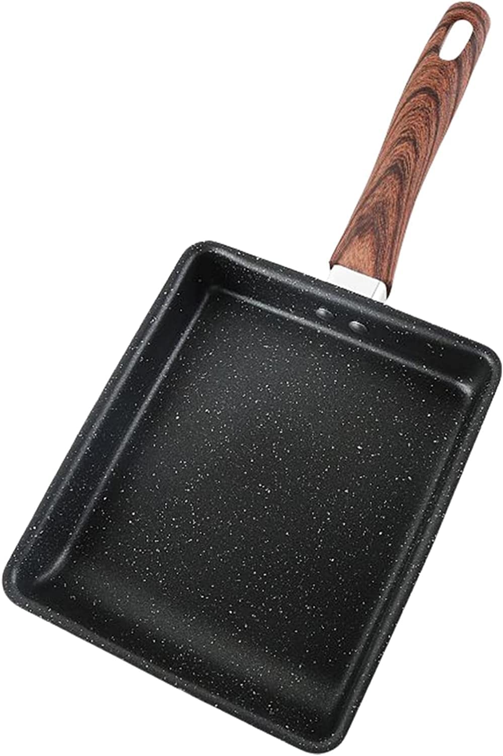 Sun Terriory Tamagoyaki Omelette Pan,Nonstick Cast Iron Egg Pan,Japanese Egg Pan,Rectangle Mini Frying Pan with Silicone Spatula & Brush,6.6×7.7inch,Black