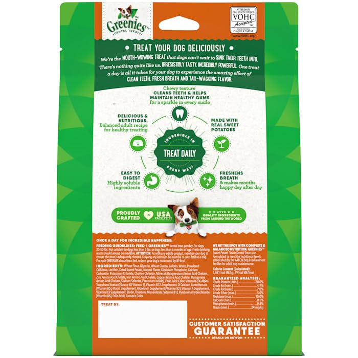 Greenies Natural Sweet Potato Flavor Dental Dog Treats 12 oz. Count of 12 Regular