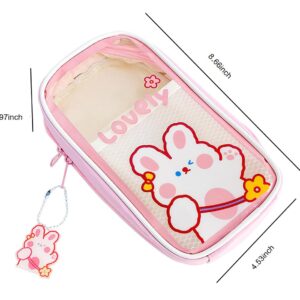 MIFJNF Cute Pencil Case Kawaii Pencil Case Aesthetic Large Capacity Pencil Case with Accessories Pencil Pouch for Girls (Pink)