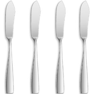 keawell premium 4-piece 7" louis butter knives, 18/10 stainless steel, dishwasher safe