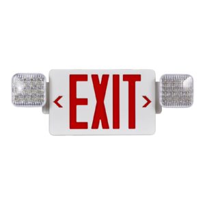 cm mzy led exit sign with emergency lights,exit sign lights with battery backup, red letter emergency exit sign lights with two adjustable heads,ac 120-277v, ul certified1pcs