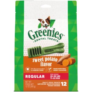 greenies natural sweet potato flavor dental dog treats 12 oz. count of 12 regular