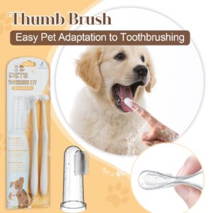 VVHOMIFE Premium Pet Toothbrush Set for Cats and Dogs - Complete Oral Care with Soft Bristles - Ideal for Teeth Cleaning, Dental Hygiene, Plaque Removal - Veterinarian Recommended-White