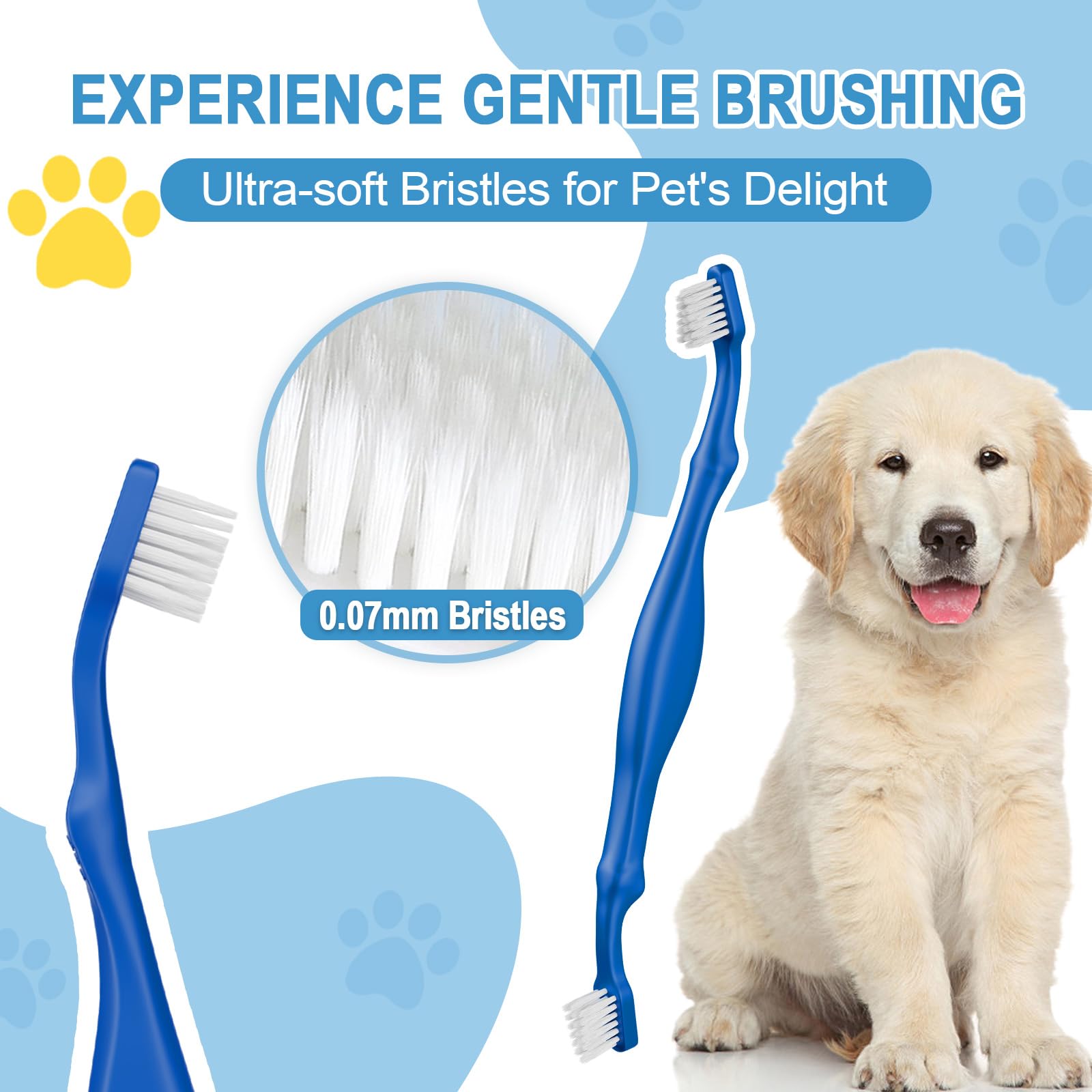 VVHOMIFE Comfort Grip Canine Toothbrush for Medium Dogs - Ergonomically Designed for Easy Dental Care for Medium-Sized Dogs Dog Teeth Cleaning - M