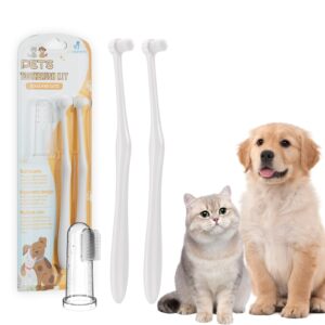 vvhomife premium pet toothbrush set for cats and dogs - complete oral care with soft bristles - ideal for teeth cleaning, dental hygiene, plaque removal - veterinarian recommended-white