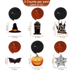 Halloween Hanging Swirl Decorations - 36 Pcs Hanging Halloween Spooky Ceiling Decor with Ghost Pumpkin Skull for Home Indoor Outdoor Party Office Halloween Party Decor Supplies