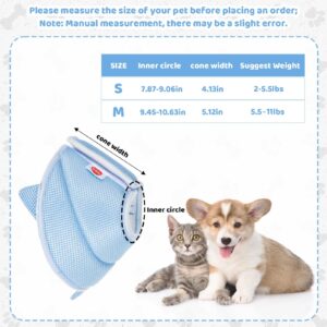 FRIUSATE Cat Cone Collar Soft, Cute Cat Recovery Collar Soft Adjustable Cat Cones to Stop Licking Comfortable Breathable Lightweight Neck Cone for Cats Kittens Pet After Surgery