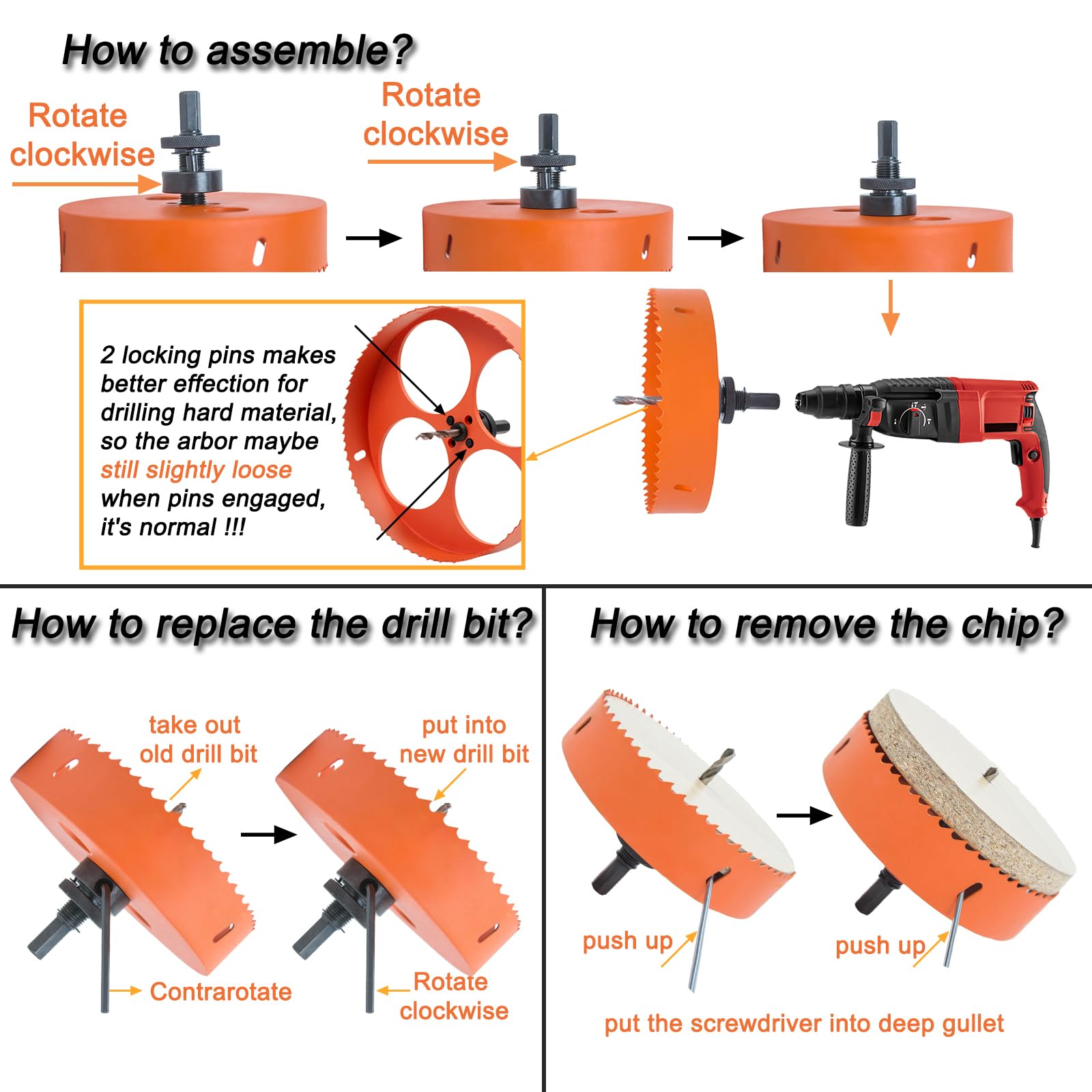 VIKITON 6.25 Hole Saw for Recessed Lights Can Lights, 6-1/4 Hole Saw Dust Bowl for Recessed Lighting 6 Inch, 6-1/4 Inch Hole Saw Dust Catcher with Bi-Metal Wood Metal Drywall Hole Saw Cutter