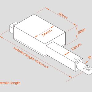 ActoCat Micro Linear Actuator 2" Stroke Mini Size - 22Lbs Force - 12V DC Power with Mounting Brackets, for Window Opener, Robotics, Home Automation