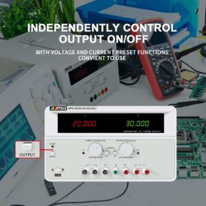 DC Power Supply Variable 30V 20A, Single Channel Linear Bench DC Power Supply High Precision with Voltage Compensation, Adjustable Power Supply with 3 Interface USB/RS232/RS485(MPS-3020H-1C)