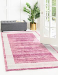 unique loom jill zarin uptown collection area rug - yorkville (5' 3" x 8' rectangle, pink/ ivory)