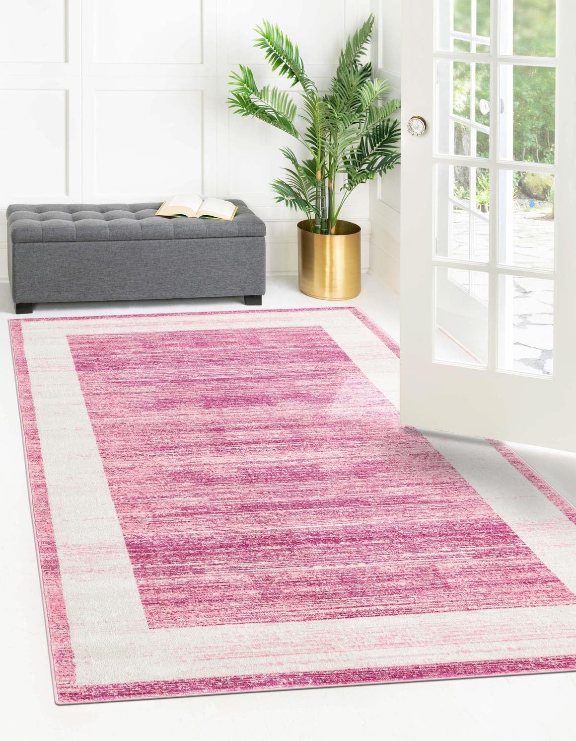 Unique Loom Jill Zarin Uptown Collection Area Rug - Yorkville (5' 3" x 8' Rectangle, Pink/ Ivory)