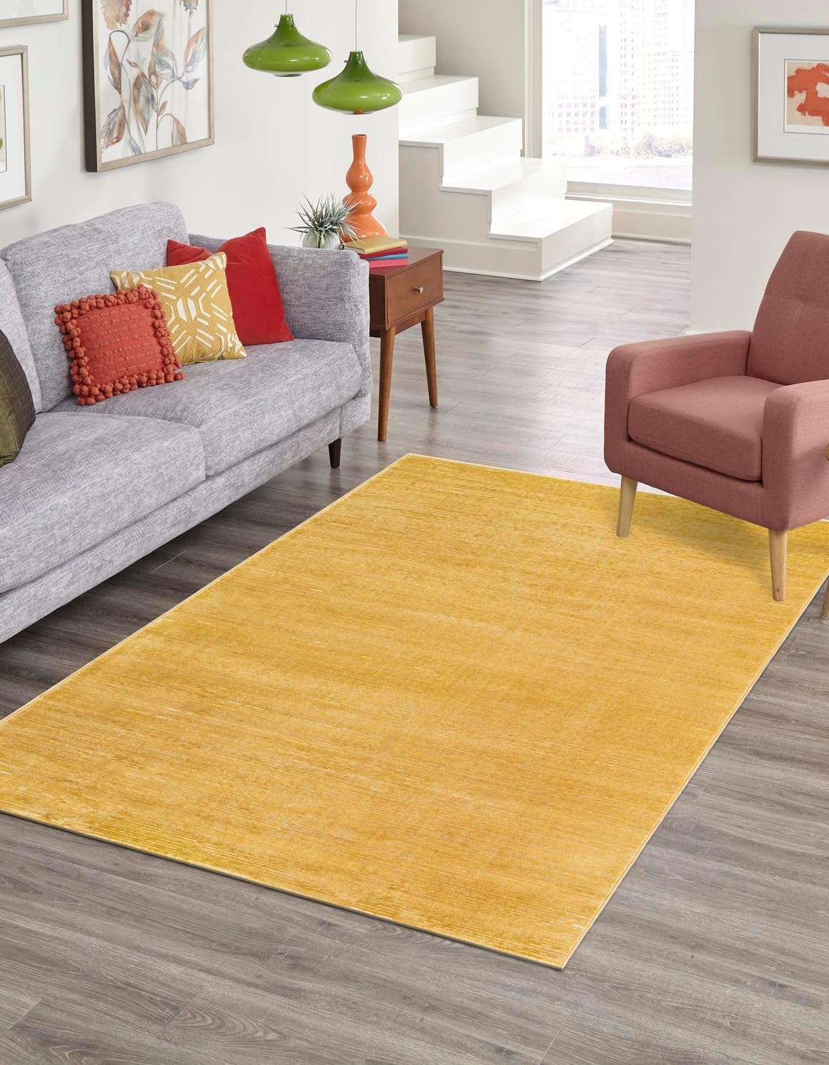 Unique Loom Finsbury Collection Area Rug - Kate (3' 3" x 5' 3" Rectangle, Yellow)