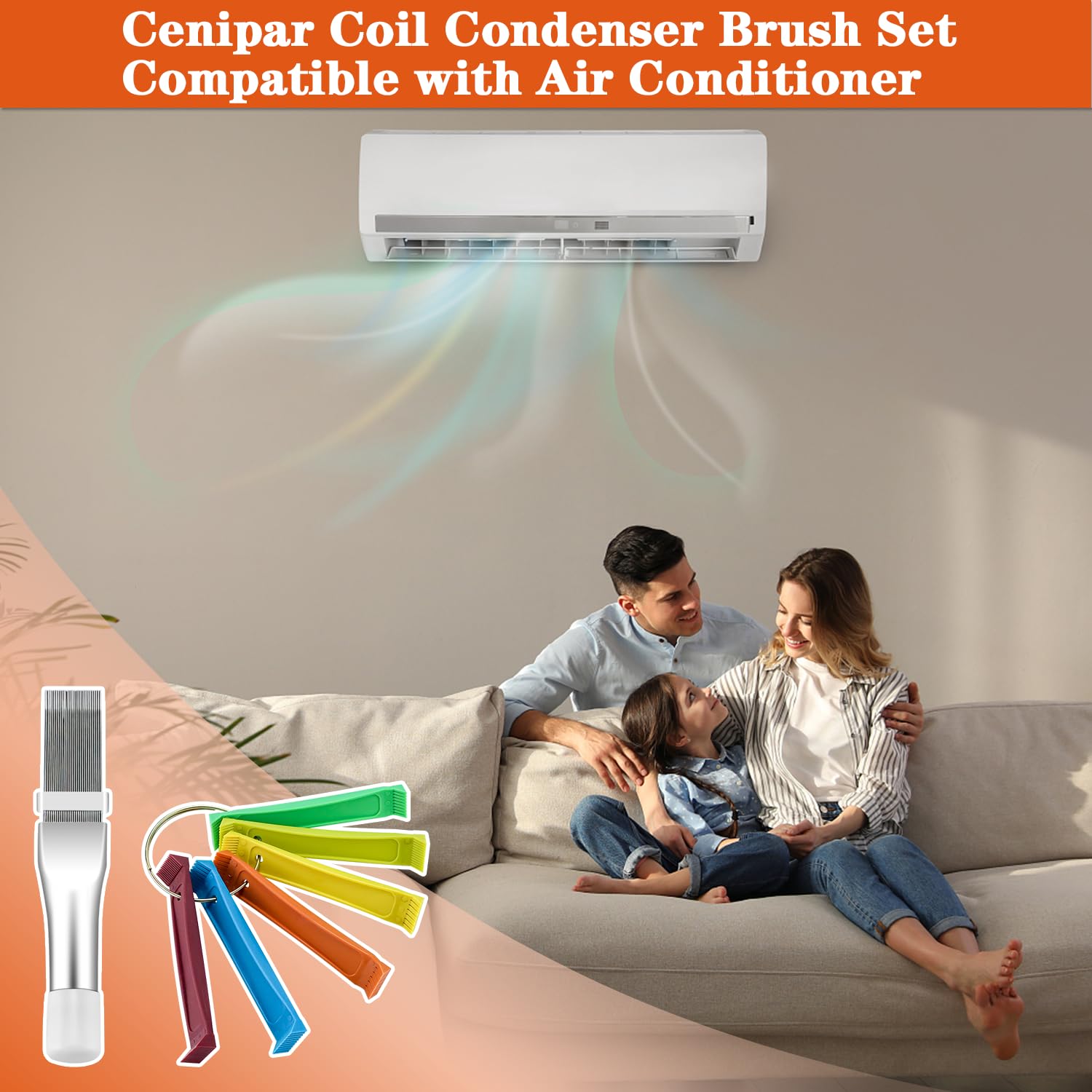 Cenipar 2PCS Air Conditioner Condenser Fin Comb Set Include FCR6 Fin Comb and Stainless Radiator Fin Comb Compatible with Air Conditioner HVAC Fin Comb Straightener