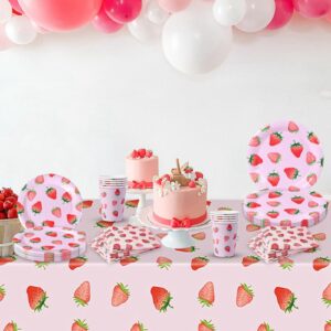 MaitianGuyou Strawberry Disposable Party Plates,40-Pack Paper Plates for Birthday, Party, Retirement,Appetizer,Wedding Bridal Baby Shower(Strawberry 3#, 9 Inch)