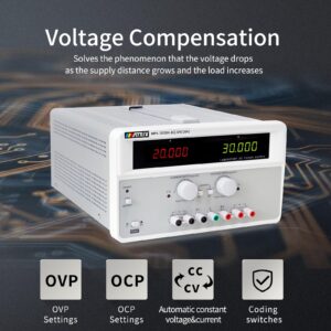 DC Power Supply Variable 30V 20A, Single Channel Linear Bench DC Power Supply High Precision with Voltage Compensation, Adjustable Power Supply with 3 Interface USB/RS232/RS485(MPS-3020H-1C)