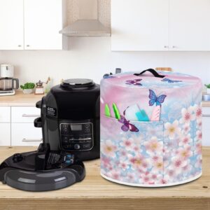 Psesaysky Floral Butterfly Rice Cooker Cover Easy Cleaning Dustproof Electric Pressure Cooker Covers S Size Small Appliance Covers for Kitchen Counter Fingerprint Protection Durable