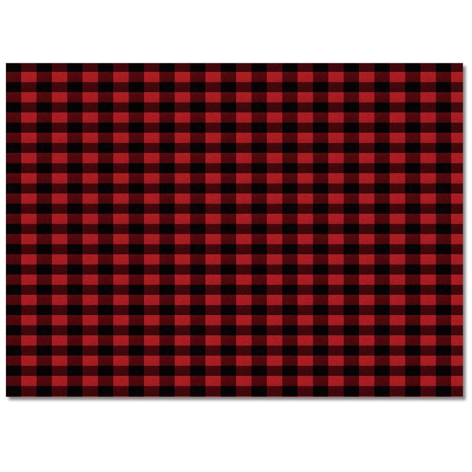 Black and Red Line Buffalo Plaid Area Rug, Red Black Checkered Decorative Rug, Easy Clean Carpet with Anti-Slip Backing for Bedroom Living Room Dining Room Office 5ftx8ft