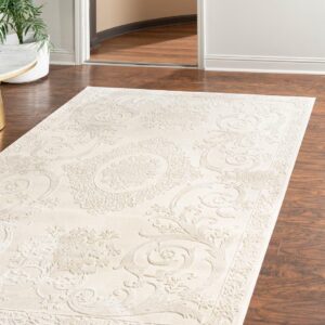 Unique Loom Finsbury Collection Area Rug - Diana (7' x 10' Rectangle, Ivory/ Beige)