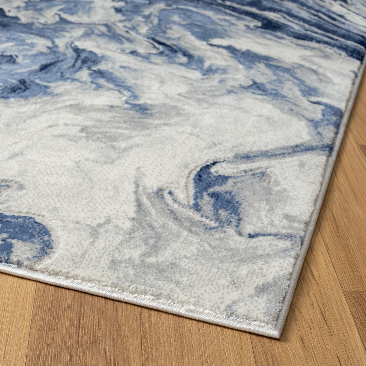 LUXE WEAVERS Marble Abstract Clouds Area Rug,Blue,5'X7'