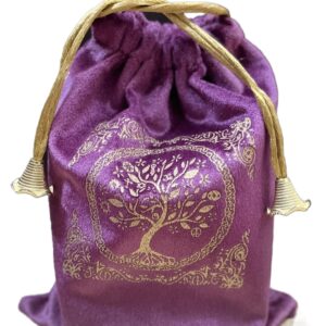 Indian Consigners Soft Velvet Pouch for Tarot, Altar, Rune, Gift, Crystal, jewelry Wrap Bags for Precious, Sacred and Spiritial Items (Purple Wine)