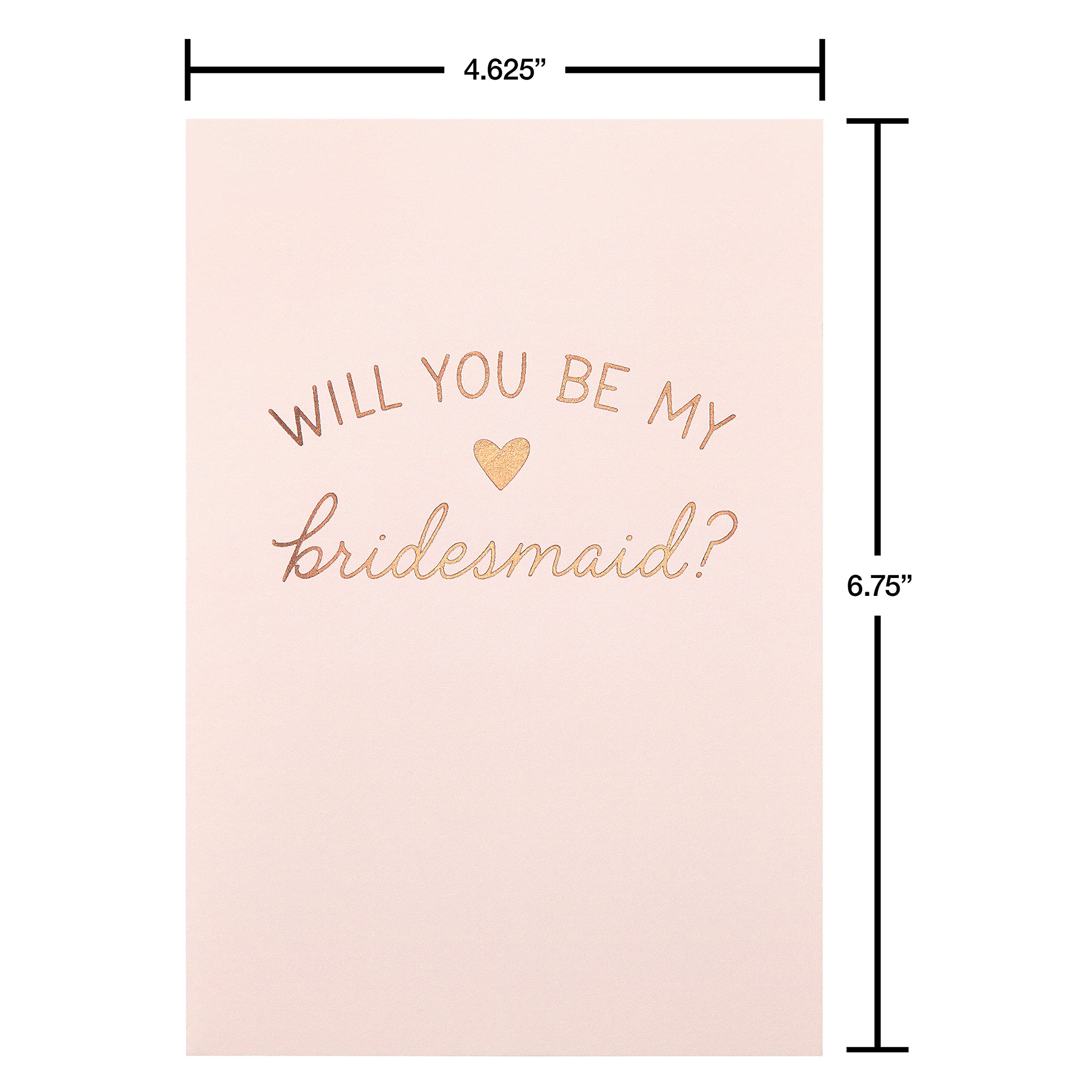 American Greetings Blank Will You Be My Bridesmaid Cards, Red Heart (8-Count)