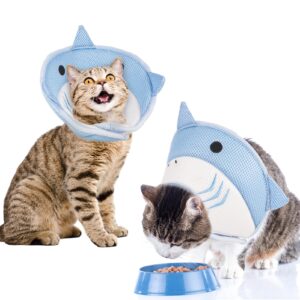 FRIUSATE Cat Cone Collar Soft, Cute Cat Recovery Collar Soft Adjustable Cat Cones to Stop Licking Comfortable Breathable Lightweight Neck Cone for Cats Kittens Pet After Surgery