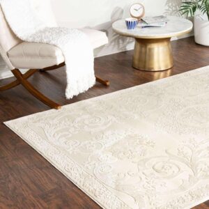 Unique Loom Finsbury Collection Area Rug - Diana (7' x 10' Rectangle, Ivory/ Beige)