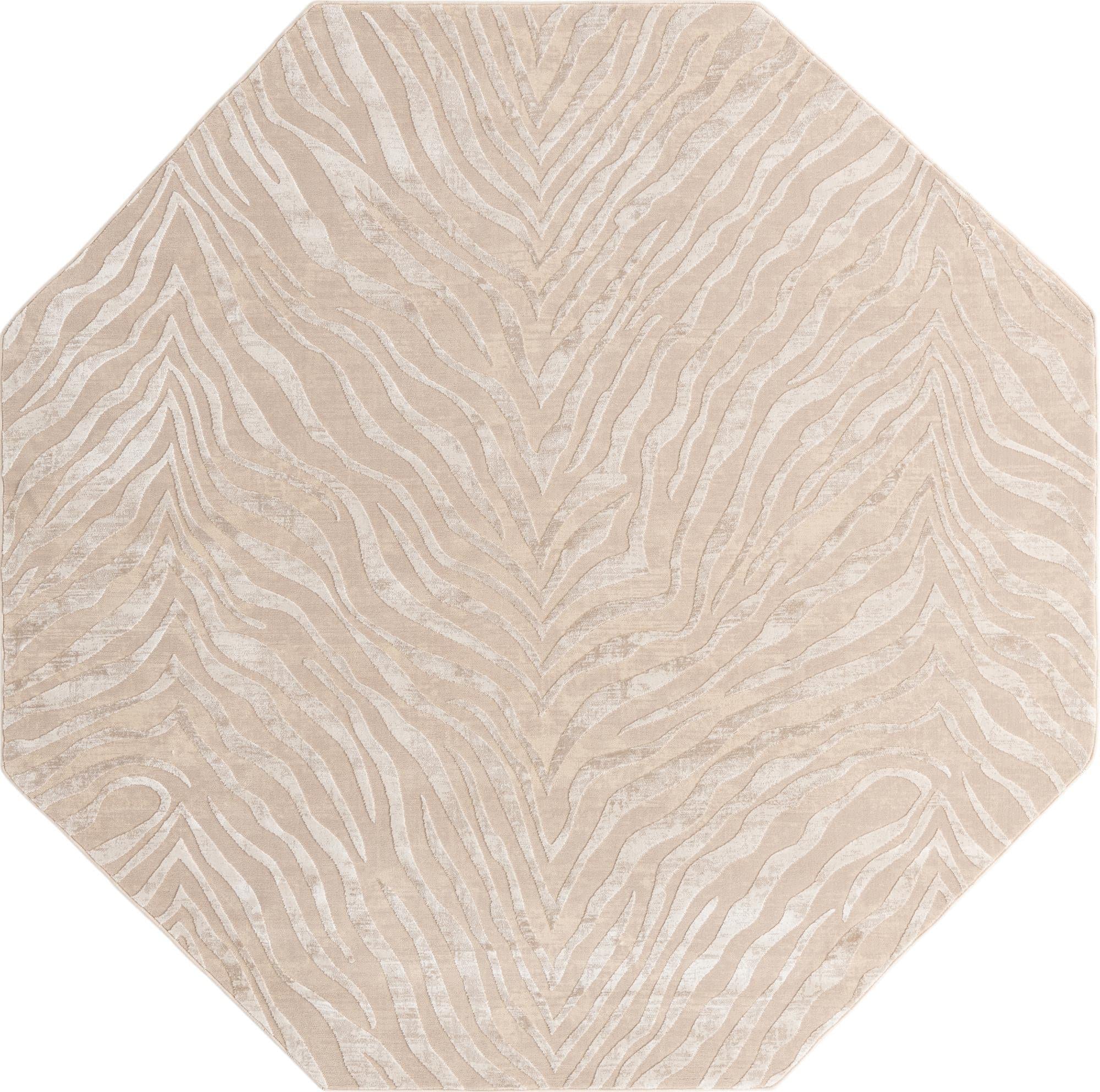 Unique Loom Finsbury Collection Area Rug - Meghan (7' 10" Octagon, Ivory Beige)