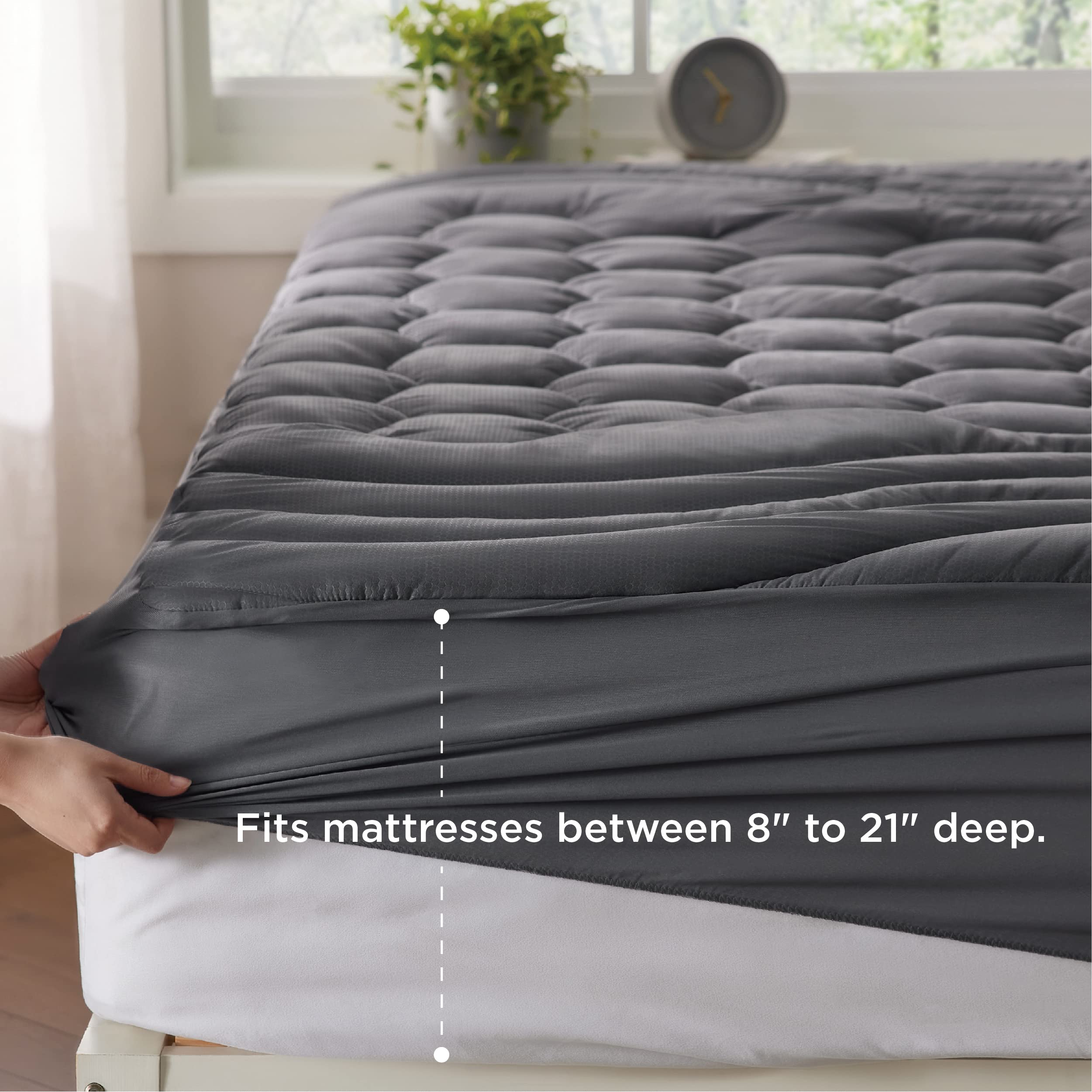 Bedsure Grey Twin XL Mattress Pad Bundle Twin XL Sheets for College Dorm