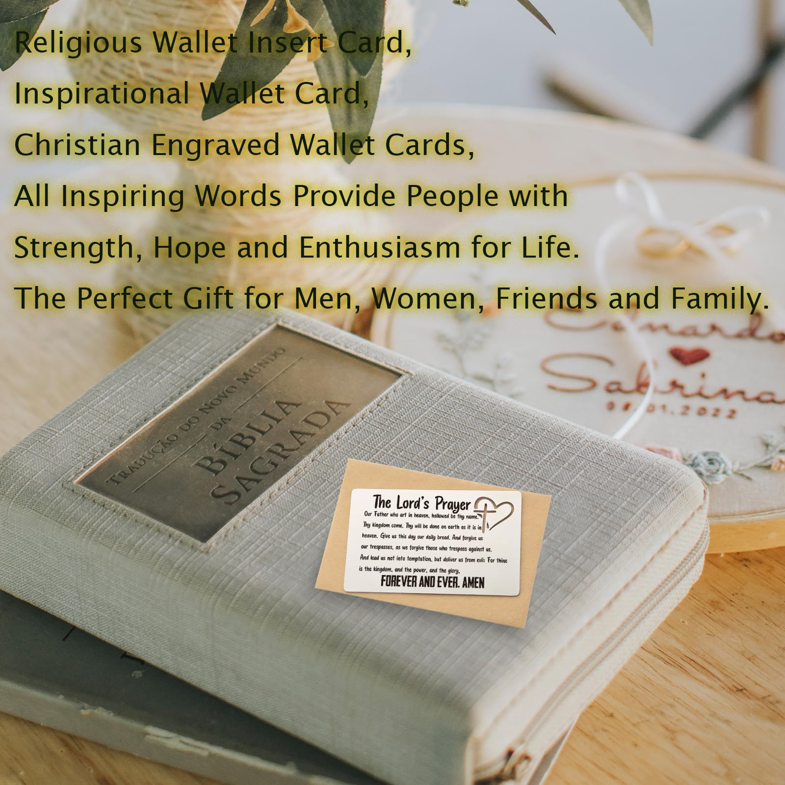 YODOCAMP Christian Religious Wallet Insert Card Gifts for Men Women, Religious Bible Verses Metal Wallet Card Gift for Him and Her, Christmas Birthday Card Gifts for Christian New Believers