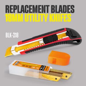 Berkling 18mm Utility Knife Blades, Titanium Fully Plated SK2H Steel Replacement Blade | 3x Sharper and 5x More Durable Than SK5 Blades | Fits all 18mm Utility Knife & Box Cutter, 50 PCS