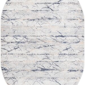 Unique Loom Finsbury Collection Area Rug - Anne (5' 3" x 8' Oval, Gray/ Beige)