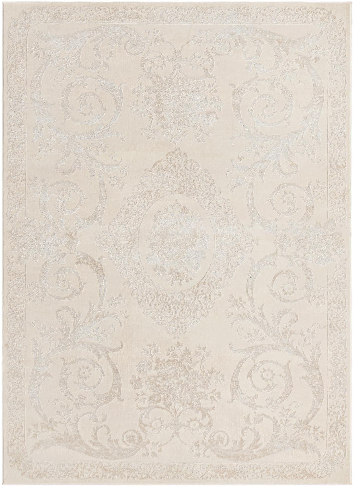 Unique Loom Finsbury Collection Area Rug - Diana (7' x 10' Rectangle, Ivory/ Beige)