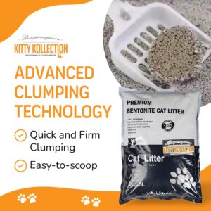 Kitty Kollection - Premium Bentonite Cat Litter, Easy-to-Clump Super Absorbent Kitty Litter with Excellent Odor Control, Toxin-&-Dust-Free Unscented Cat Litter, 5L