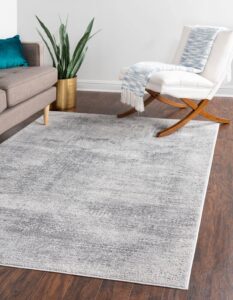 unique loom finsbury collection area rug - sarah (9' x 12' rectangle, gray/ ivory)