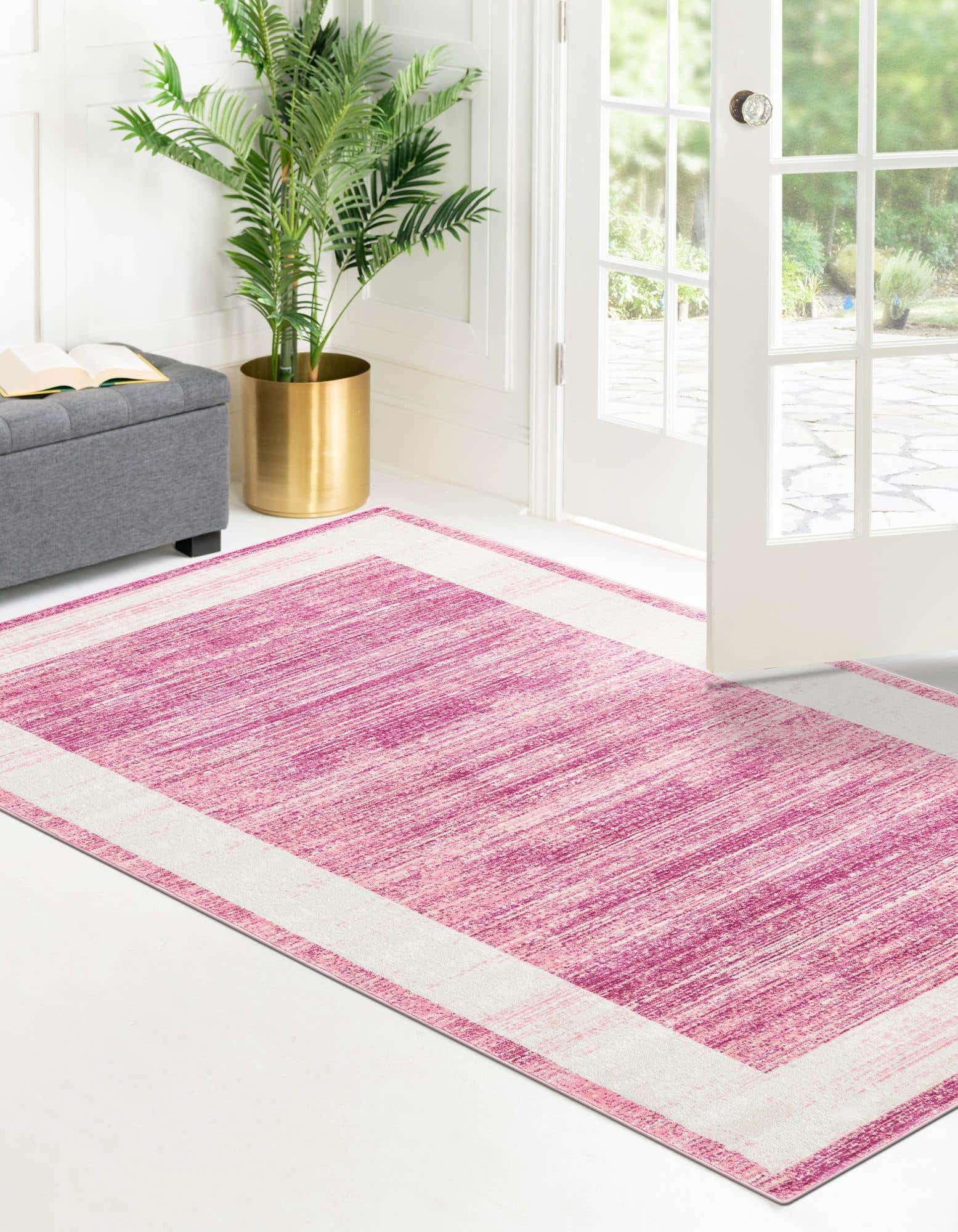 Unique Loom Jill Zarin Uptown Collection Area Rug - Yorkville (5' 3" x 8' Rectangle, Pink/ Ivory)