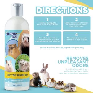 Critter Shampoo for Small Pets - 8oz Small Animal Fragrance Free Shampoo - Pet Shampoo for Small Critters Including Ferrets, Guinea Pigs, Rabbits, Hedgehogs, Hamsters & Sugar Gliders