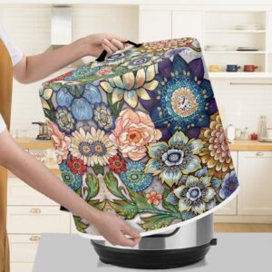 Psesaysky Boho FLowers Rice Cooker Cover Dust Covers S Size Small Kitchen Machine Cover Small Appliance Cover Dustproof Washable Covers to Keep Clean & Safe Lightweight