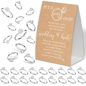 bridal shower games put a ring on it,bridal shower decorations,rustic wedding game card,engagement party games,bridal shower favors,plastic rings for bridal shower game(16)