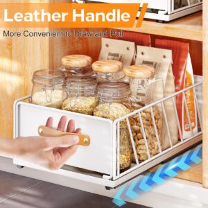 Pull out Cabinet Organizer Fixed with Adhesive Nano Film,Heavy Duty Slide out Pantry Shelves Drawer Storage,Sliding Mesh Cabinet Basket with Handle for Kitchen, Bathroom,Home, 11.8W"X 15.7D"X6.2"H