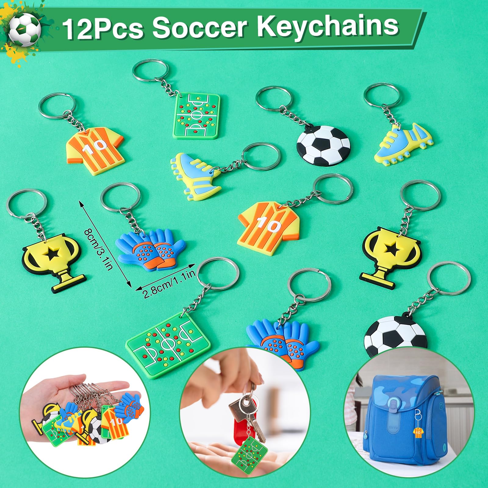 Winrayk 12 Sets Soccer Party Favors Sports Birthday Supplies, Soccer Goodie Bags Drawstring Bags Tattoo Stickers Gifts Toys Goody Bag Stuffers Filler Soccer Birthday Party Favors Soccer Party Supplies